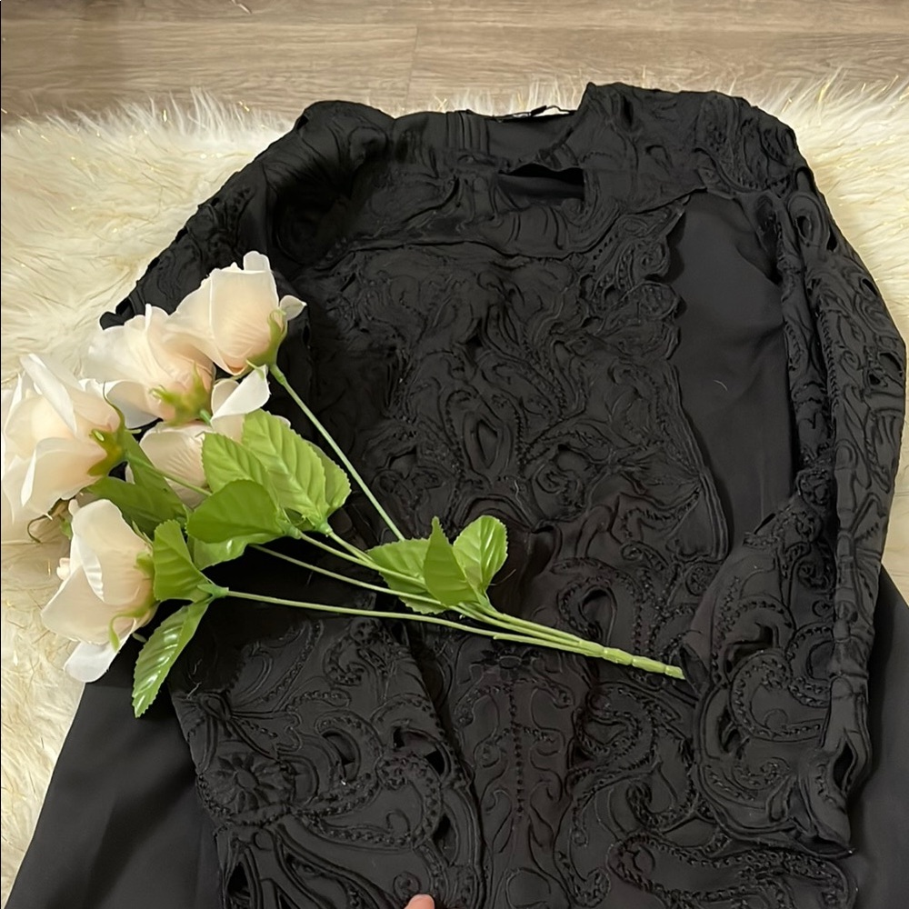 Black Sheath Dress with Bishop Sleeves for Cocktail